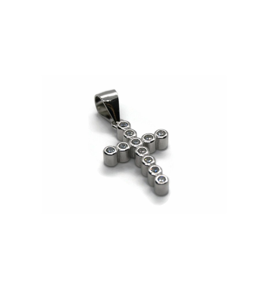 Krzyżyk srebrny z cyrkoniami KR220-96