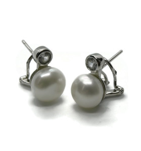 Kolczyki srebrne z perłą KA7528-96