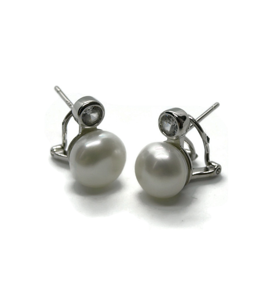 Kolczyki srebrne z perłą KA7528-96