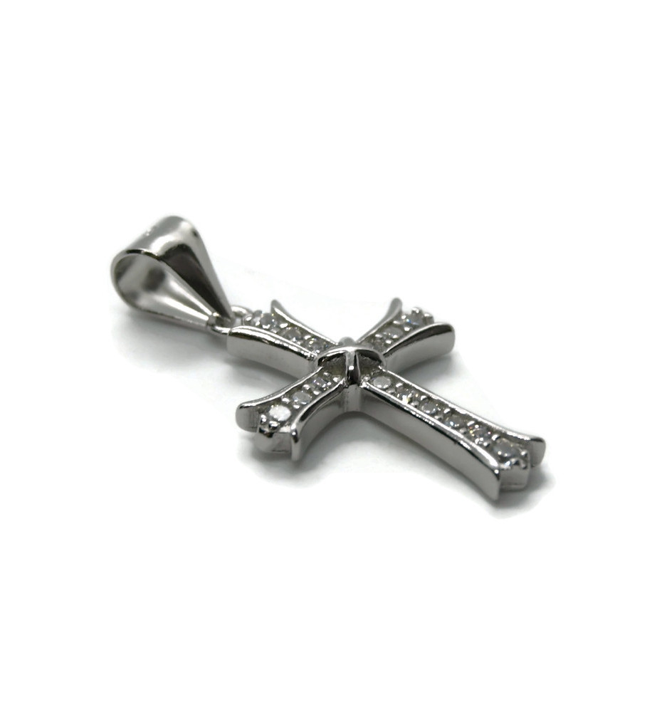 Krzyżyk srebrny z cyrkoniami KR233-96